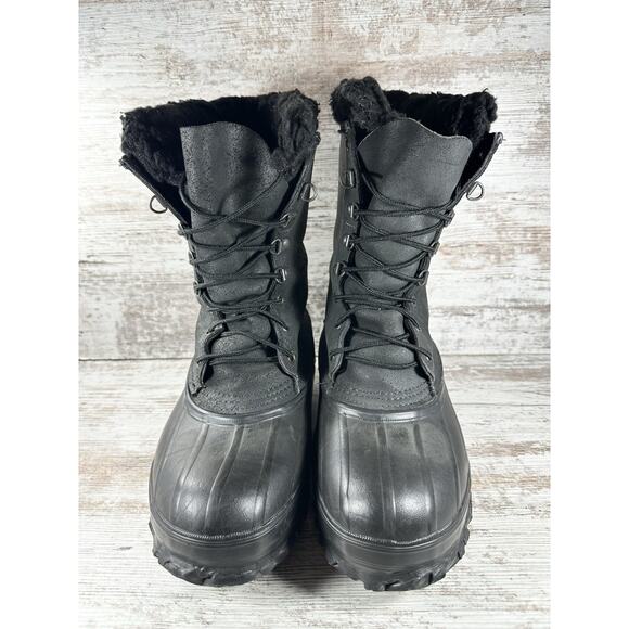 Men\'s LaCrosse Iceman Black Insulated Leather Snow Boots Sz 9 EUC! main image 5